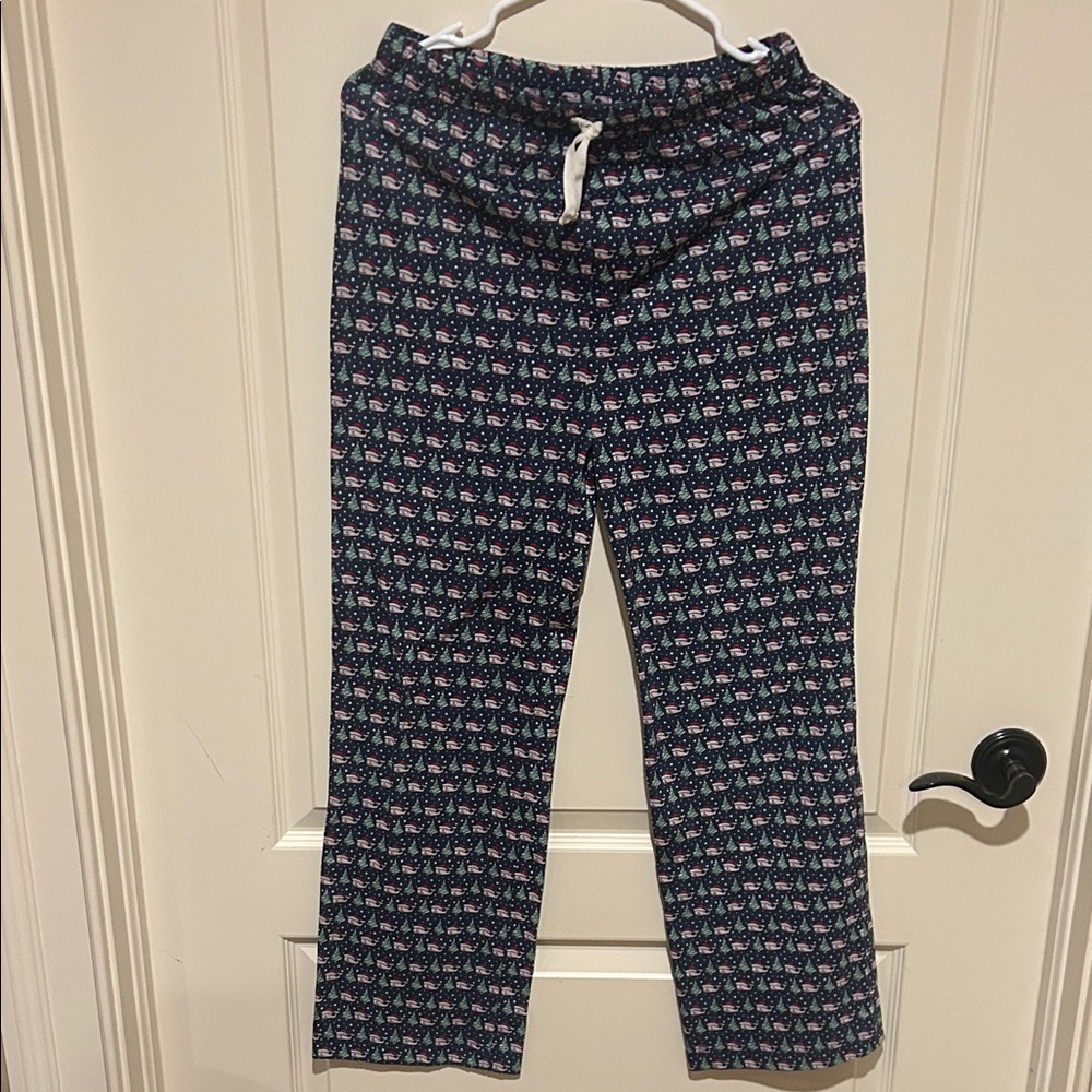 Holiday Vineyard Vines Navy and Pink Kids Pajama Pants